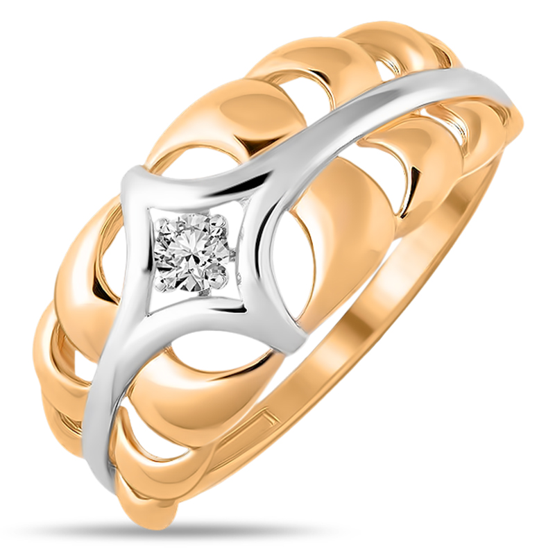 Кольцо, золото, фианит, 01-115498